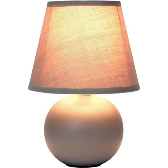 Mini Ceramic Table Lamp with Fabric Shade Small Desk Light for Bedroom Dorm - Picture 4 of 7